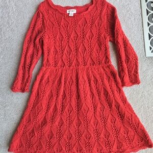 Red Knit Kids Dress Toddler 5t Shimmery Sweater Dress